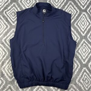 FootJoy Golf Vest Mens Large Navy Quarter Zip Sleeveless Pullover Stretch FJ